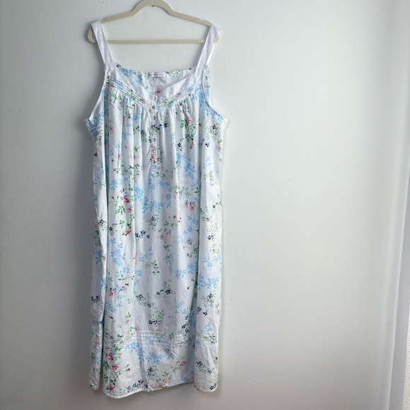 EILEEN WEST Floral Sleeveless 100% Cotton Nightgown Prairie Cottage 3X - Picture 16 of 16